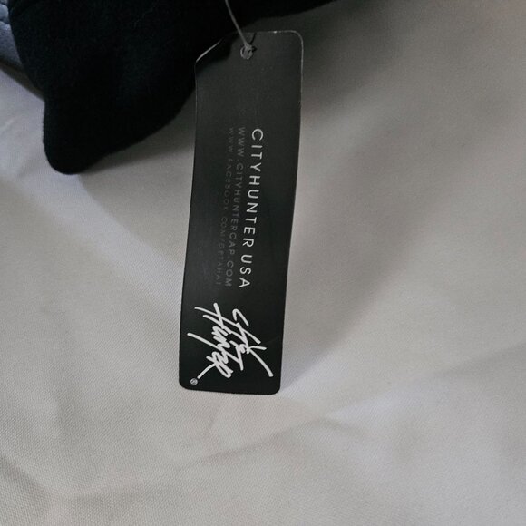 City Hunter Men's Black/Brown Leather Visor Baseball Cap One Size - Picture 8 of 9